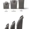 Necklace Jewelry Display Stand Grey, Beige Color & Velvet, Leather Material NK033-c