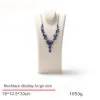 Necklace Jewelry Display Stand Grey, Beige Color & Velvet, Leather Material NK033-d