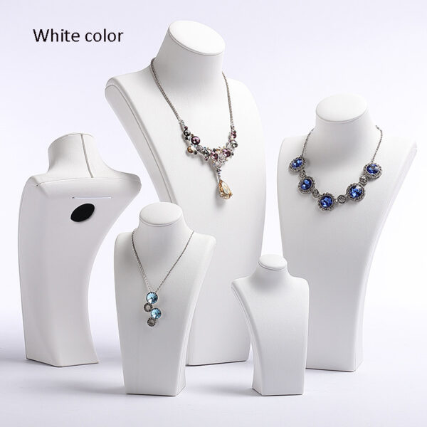 Necklace Jewelry Display Stand White Color & Leather Material NK036-a