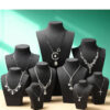 Necklace Jewelry Display Stand Black Color & Microfiber Material NK039-j