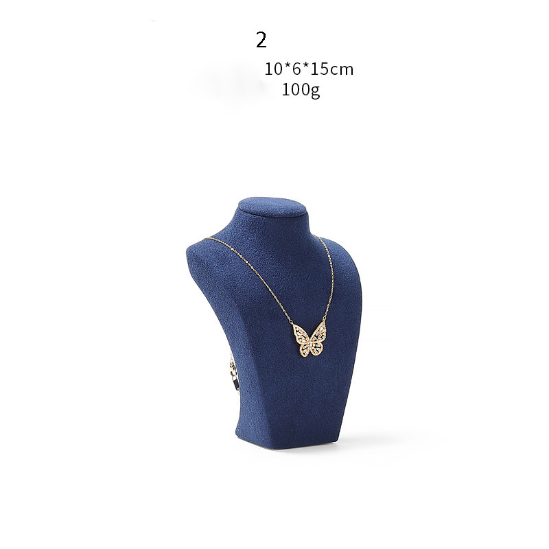 Necklace Jewelry Display Stand Blue Color & Microfiber Material NK040-b