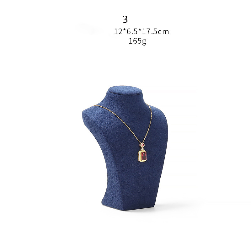 Necklace Jewelry Display Stand Blue Color & Microfiber Material NK040-d