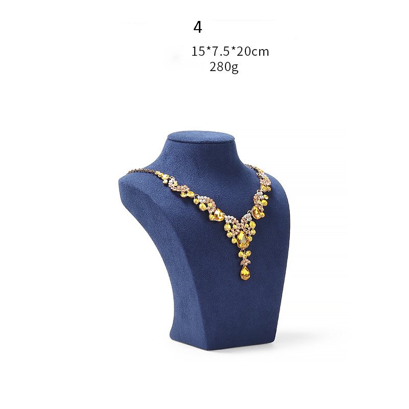 Necklace Jewelry Display Stand Blue Color & Microfiber Material NK040-e