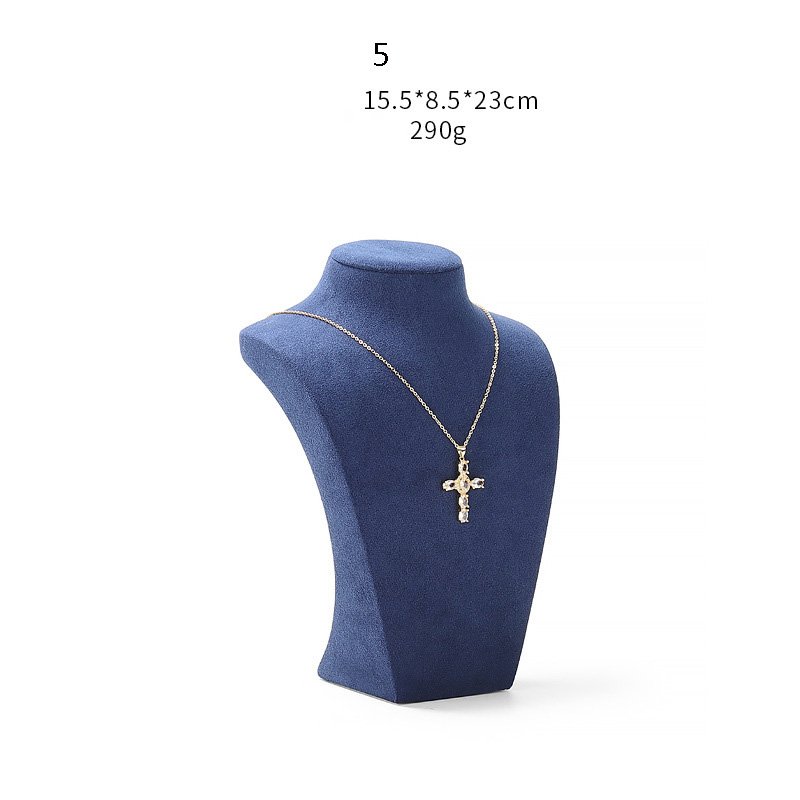 Necklace Jewelry Display Stand Blue Color & Microfiber Material NK040-i