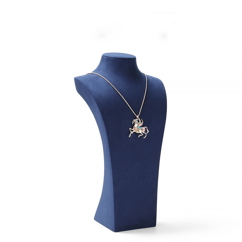 Necklace Jewelry Display Stand Blue Color & Microfiber Material NK040