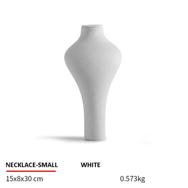 Necklace Jewelry Display Stand Dark Grey, White, Orange Color & Microfiber Material NK048-b
