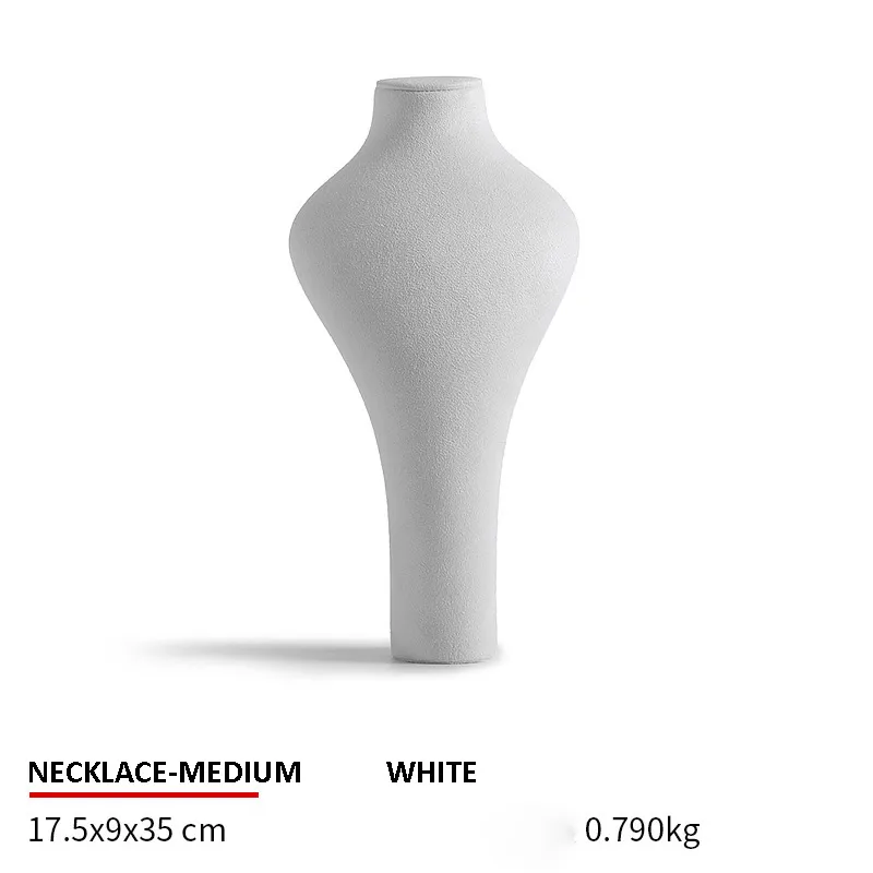 Necklace Jewelry Display Stand Dark Grey, White, Orange Color & Microfiber Material NK048-c