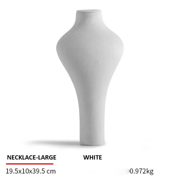 Necklace Jewelry Display Stand Dark Grey, White, Orange Color & Microfiber Material NK048-d