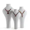 Necklace Jewelry Display Stand Dark Grey, White, Orange Color & Microfiber Material NK048-i