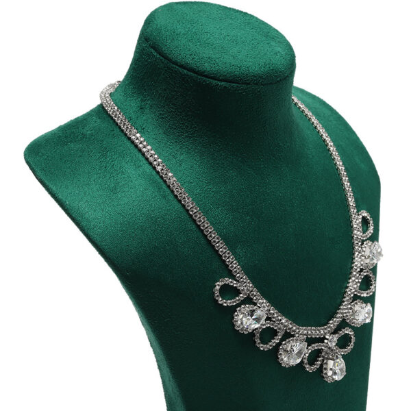 Necklace Jewelry Display Stand Green Color & Microfiber Material NK045-d