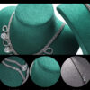 Necklace Jewelry Display Stand Green Color & Microfiber Material NK045-f