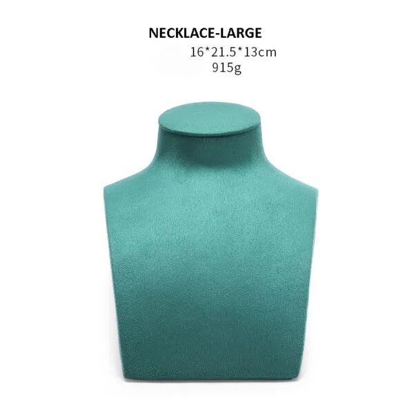 Necklace Jewelry Display Stand Green Color & Microfiber Material NK046-b