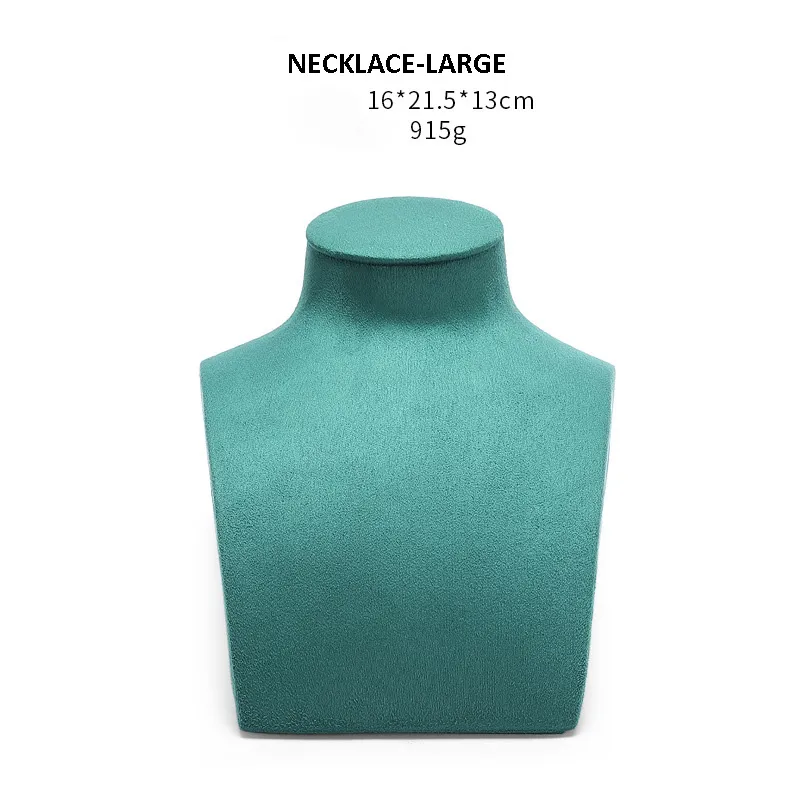 Necklace Jewelry Display Stand Green Color & Microfiber Material NK046-b