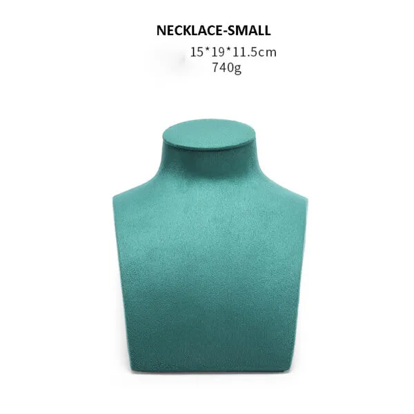 Necklace Jewelry Display Stand Green Color & Microfiber Material NK046-d