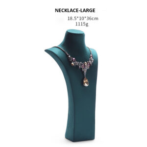 Necklace Jewelry Display Stand Green Color & Microfiber Material NK047-a