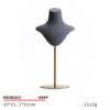 Necklace Jewelry Display Stand Grey, White Color & Microfiber, Metal Material NK049-g