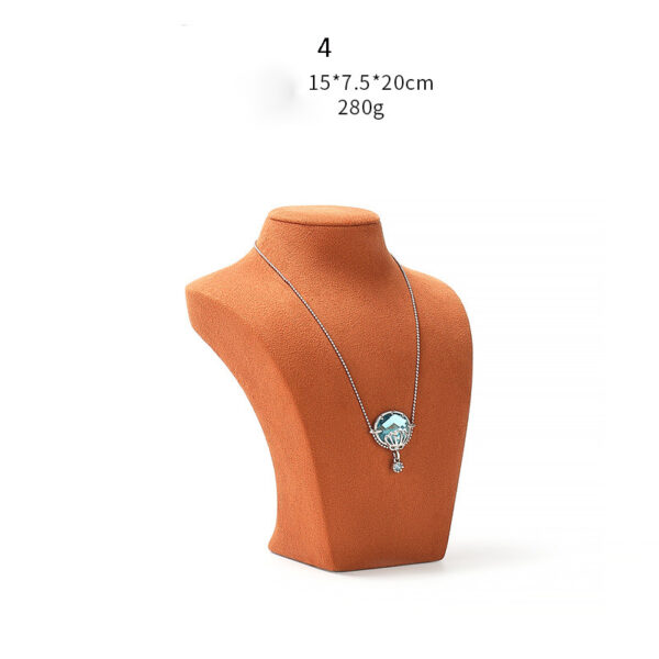 Necklace Jewelry Display Stand Orange Color & Microfiber Material NK038-e