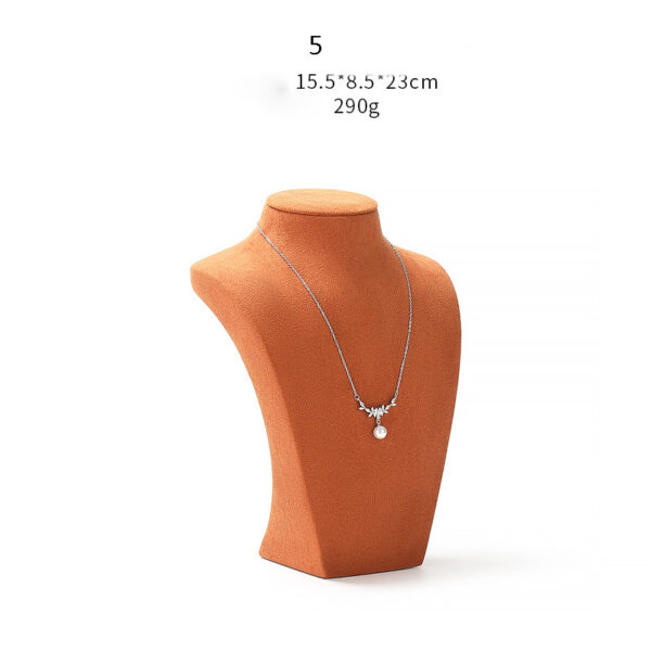 Necklace Jewelry Display Stand Orange Color & Microfiber Material NK038-f