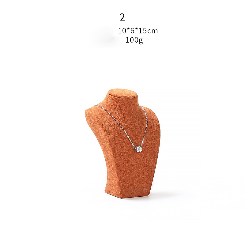 Necklace Jewelry Display Stand Orange Color & Microfiber Material NK038-g