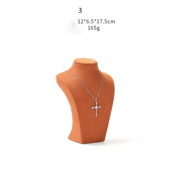 Necklace Jewelry Display Stand Orange Color & Microfiber Material NK038-h