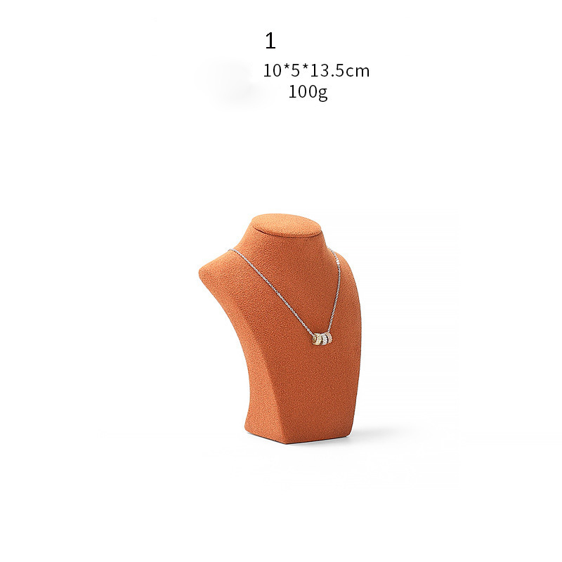 Necklace Jewelry Display Stand Orange Color & Microfiber Material NK038-i