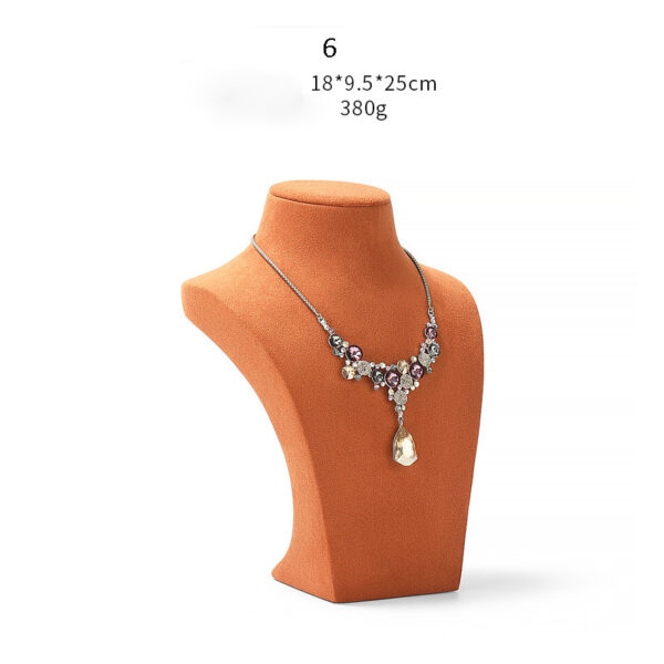 Necklace Jewelry Display Stand Orange Color & Microfiber Material NK038-k