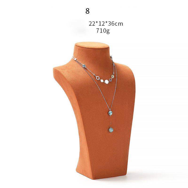 Necklace Jewelry Display Stand Orange Color & Microfiber Material NK038-l