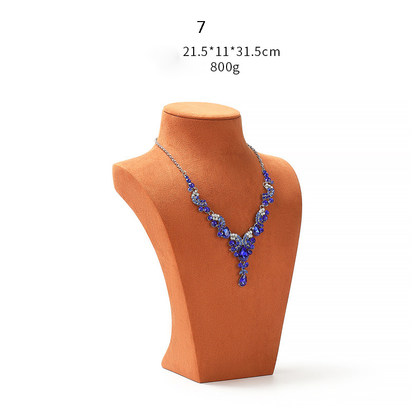 Necklace Jewelry Display Stand Orange Color & Microfiber Material NK038-m