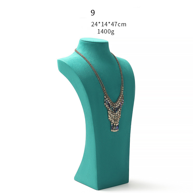 Necklace Jewelry Display Stand Tiffany Blue Color & Microfiber Material NK041-f