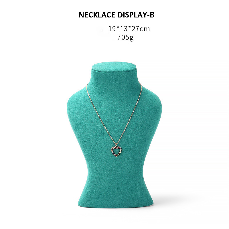 Necklace Jewelry Display Stand Tiffany Green, Blue, Orange, Black & Microfiber NK043-e