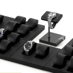 Watch Display Stand Set Black Color & Leather Material WS027-a