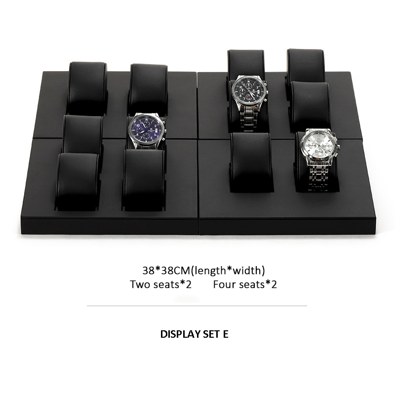 Watch Display Stand Set Black Color & Leather Material WS027-f