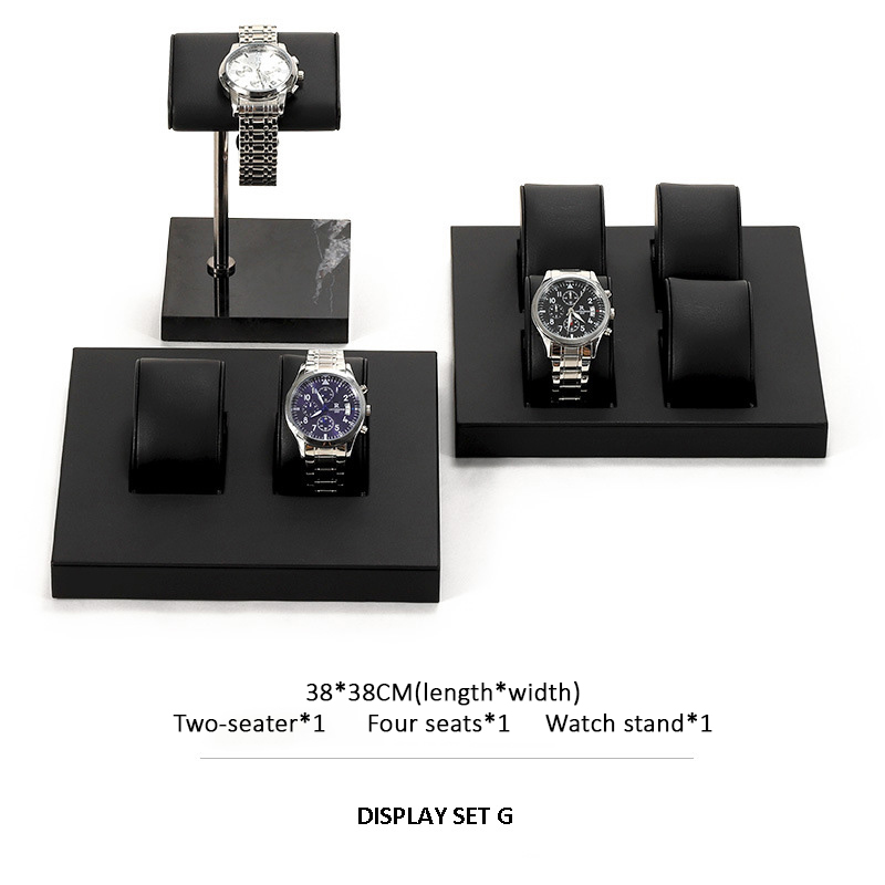 Watch Display Stand Set Black Color & Leather Material WS027-h