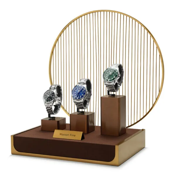 Watch Display Stand Set Brown Color & Microfiber, Metal Material WS025-k