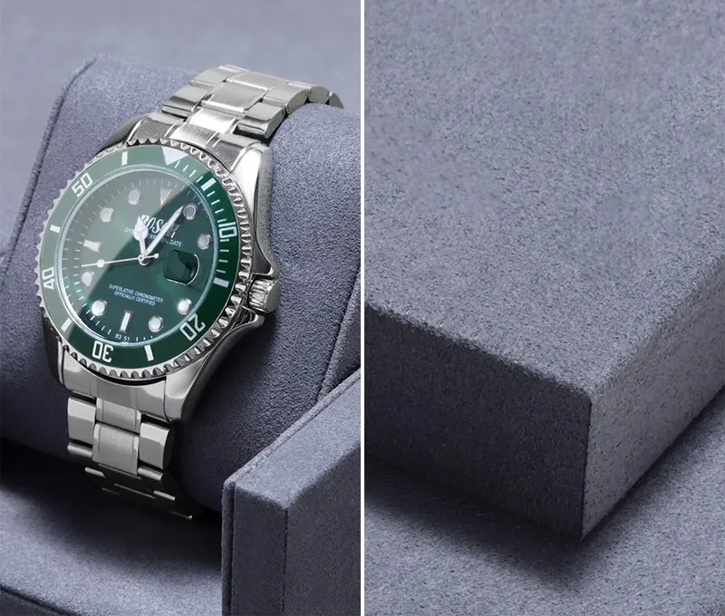 Watch Display Stand Set Dark Grey Color & Microfiber Material WS021-h