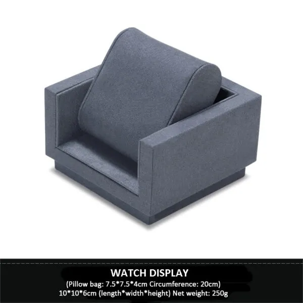 Watch Display Stand Set Dark Grey Color & Microfiber Material WS021-k
