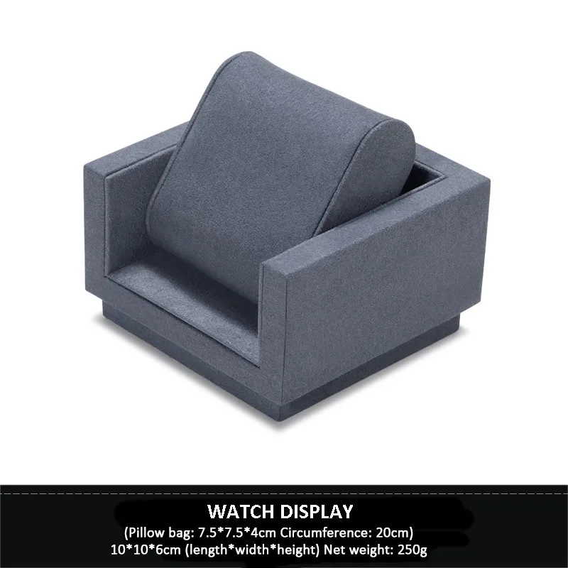 Watch Display Stand Set Dark Grey Color & Microfiber Material WS021-k
