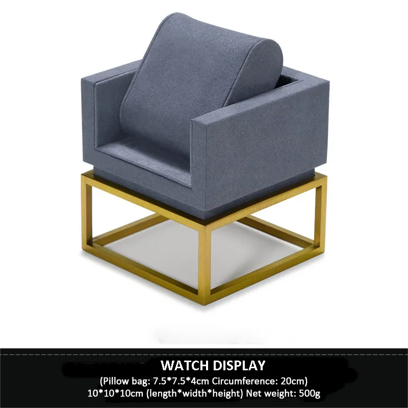 Watch Display Stand Set Dark Grey Color & Microfiber Material WS021-l