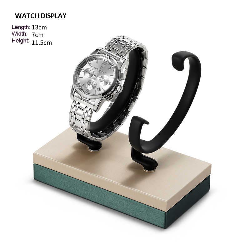 Watch Display Stand Set Green, Champagne Gold Color & Leather Material WS018-ab