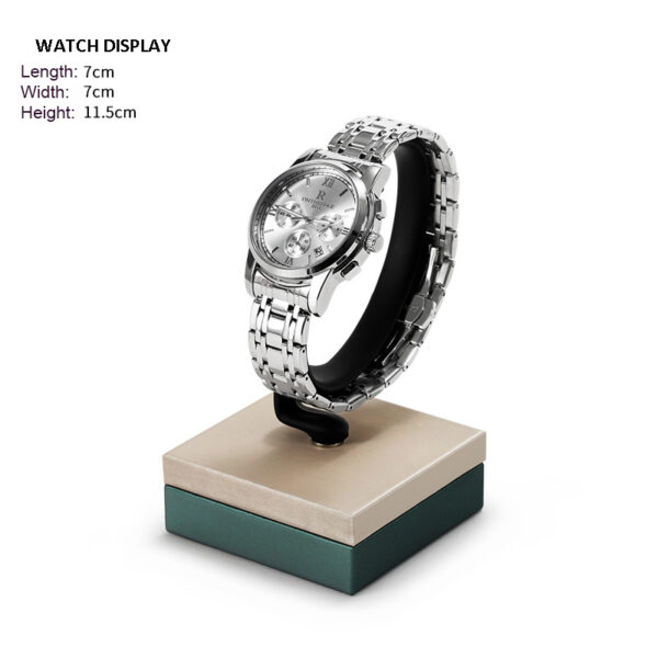 Watch Display Stand Set Green, Champagne Gold Color & Leather Material WS018-f