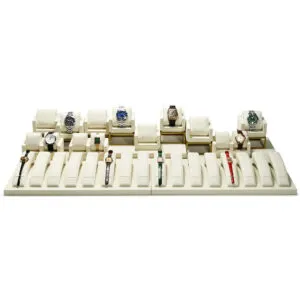Watch Display Stand Set OFF White Color & Microfiber, Metal Material WS022