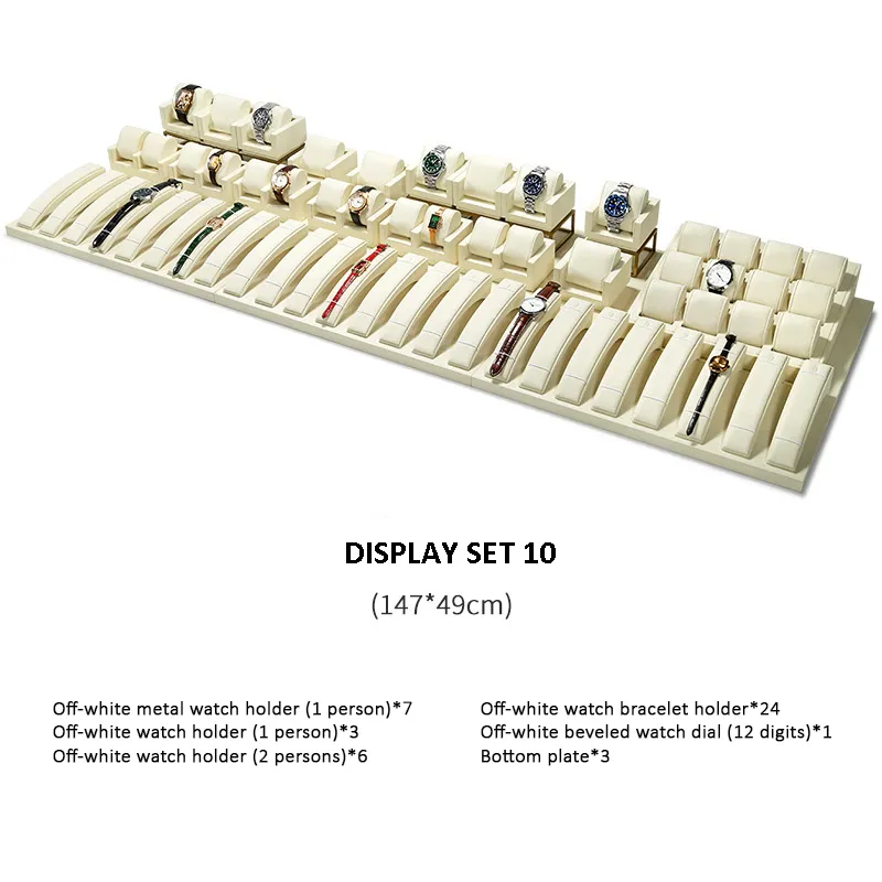 Watch Display Stand Set OFF White Color & Microfiber, Metal Material WS022-g