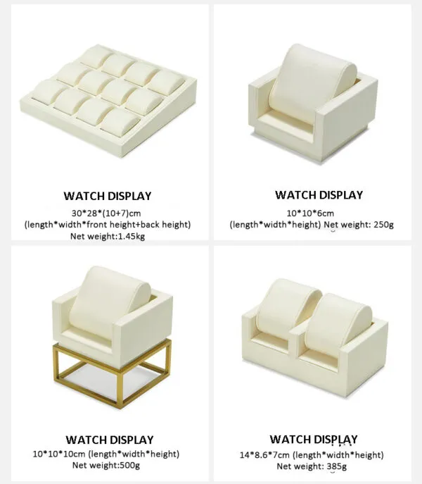 Watch Display Stand Set OFF White Color & Microfiber, Metal Material WS022-k