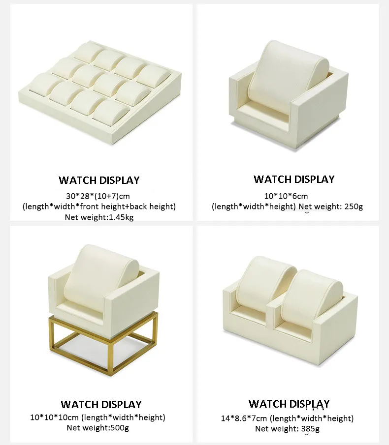 Watch Display Stand Set OFF White Color & Microfiber, Metal Material WS022-k