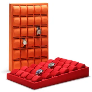 Watch Display Stand Set Orange, Green, Red, Blue Color & Microfiber, Velvet Material WS020-a Watch Display Stand Set Orange, Green, Red, Blue Color & Microfiber, Velvet Material WS020-a