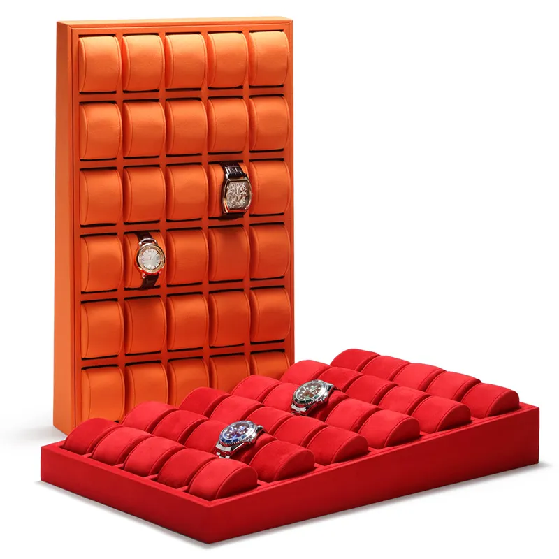 Watch Display Stand Set Orange, Green, Red, Blue Color & Microfiber, Velvet Material WS020-a