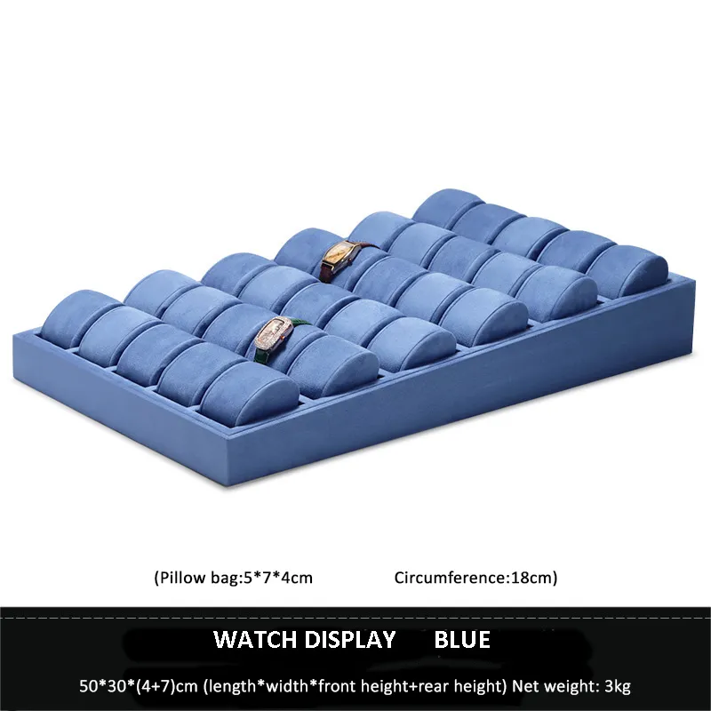 Watch Display Stand Set Orange, Green, Red, Blue Color & Microfiber, Velvet Material WS020-b