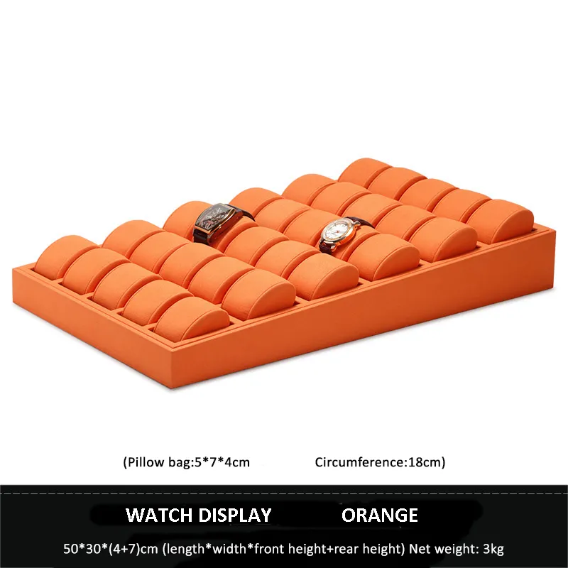 Watch Display Stand Set Orange, Green, Red, Blue Color & Microfiber, Velvet Material WS020-e