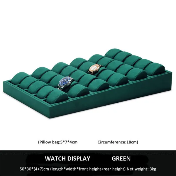 Watch Display Stand Set Orange, Green, Red, Blue Color & Microfiber, Velvet Material WS020-g Watch Display Stand Set Orange, Green, Red, Blue Color & Microfiber, Velvet Material WS020-g