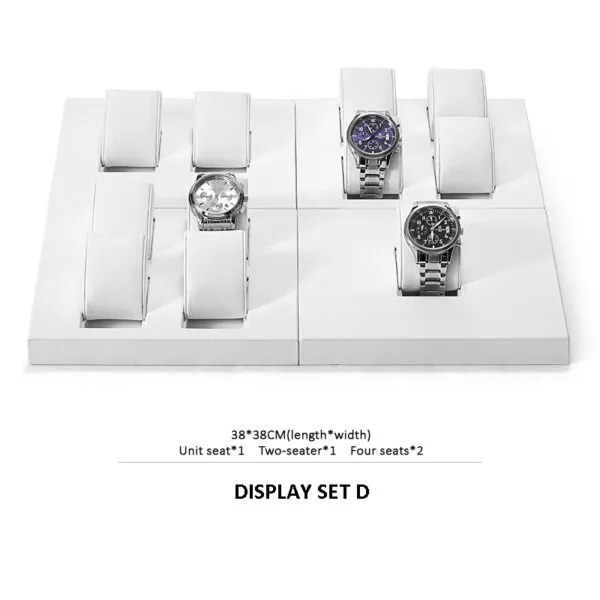 Watch Display Stand Set White Color & Leather Material WS024-e
